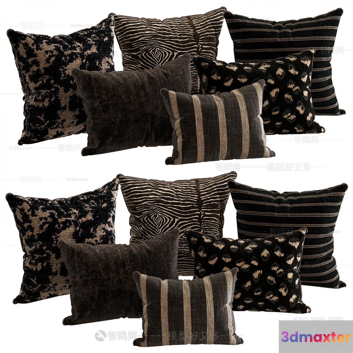 A Collection Of Throw Pillows 3D Model - 15094 - CORONA Render