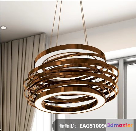 Gold Light Fixture 3D Model - 794 - VRAY Render