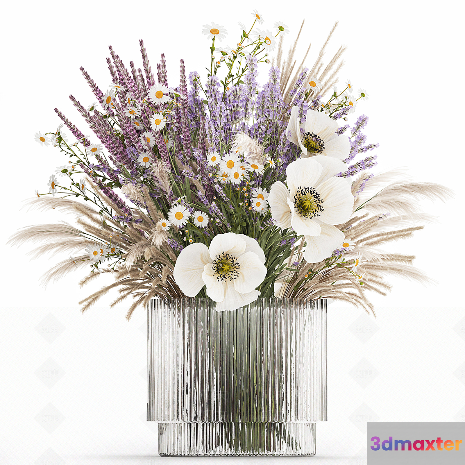 A Bouquet Of Flowers In A Vase 3D Model - 16031 - VRAY Render