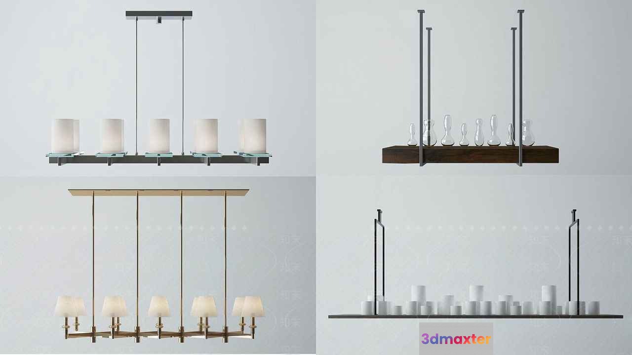 Gold Light Fixture 3D Model - 3204 - VRAY Render