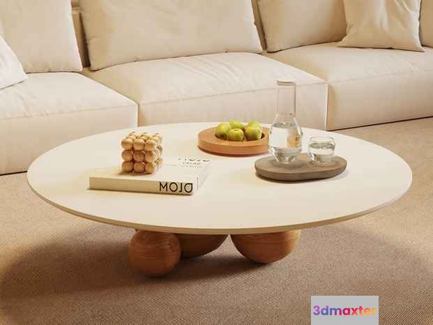 Modern White Coffee Table 3D Model - 17056 - VRAY Render