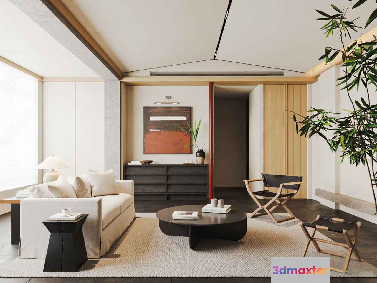 Modern Living Room 3D Model - 7237 - VRAY Render