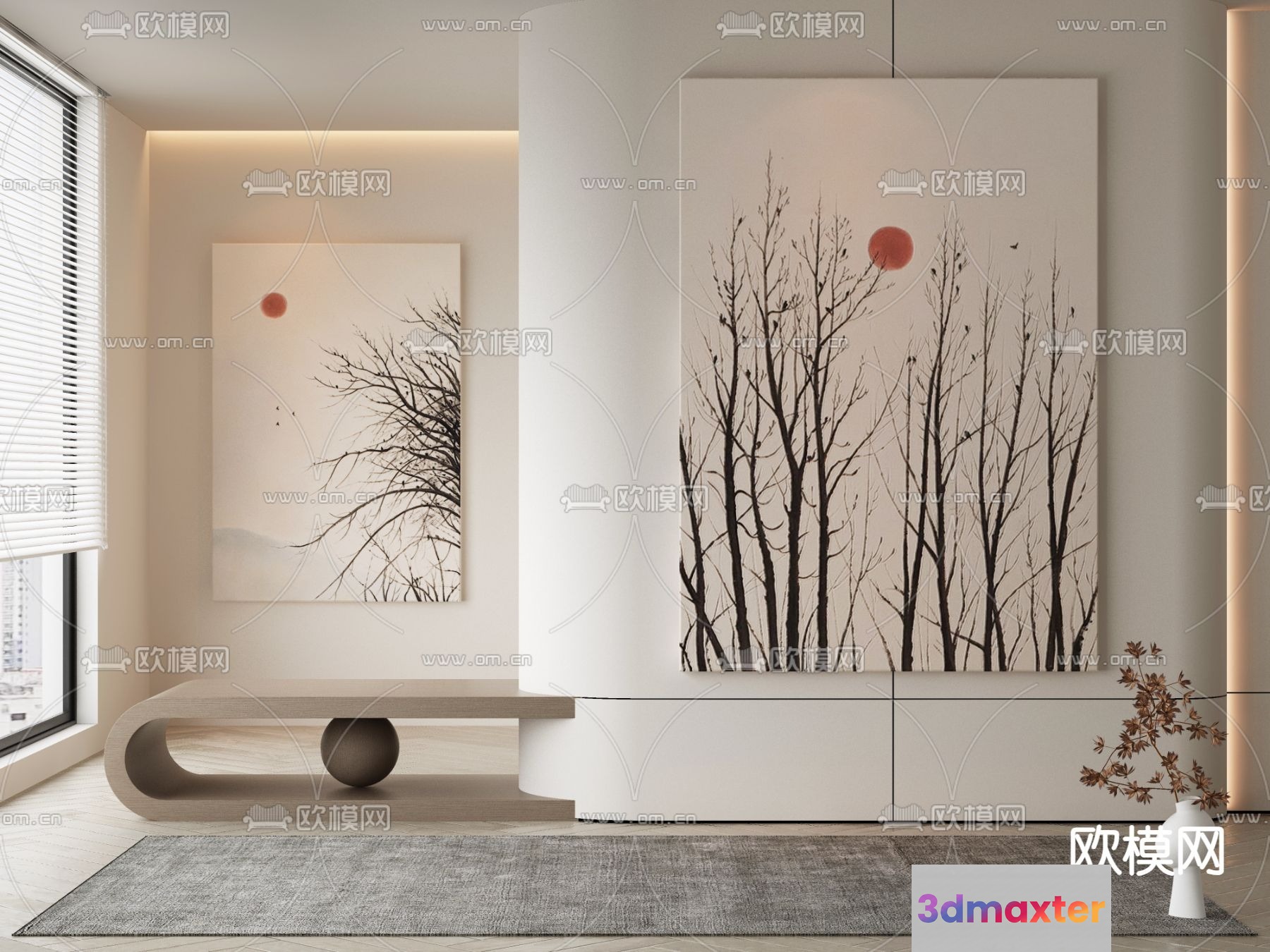 Modern Minimalist Decor 3D Model - 19792 - VRAY Render