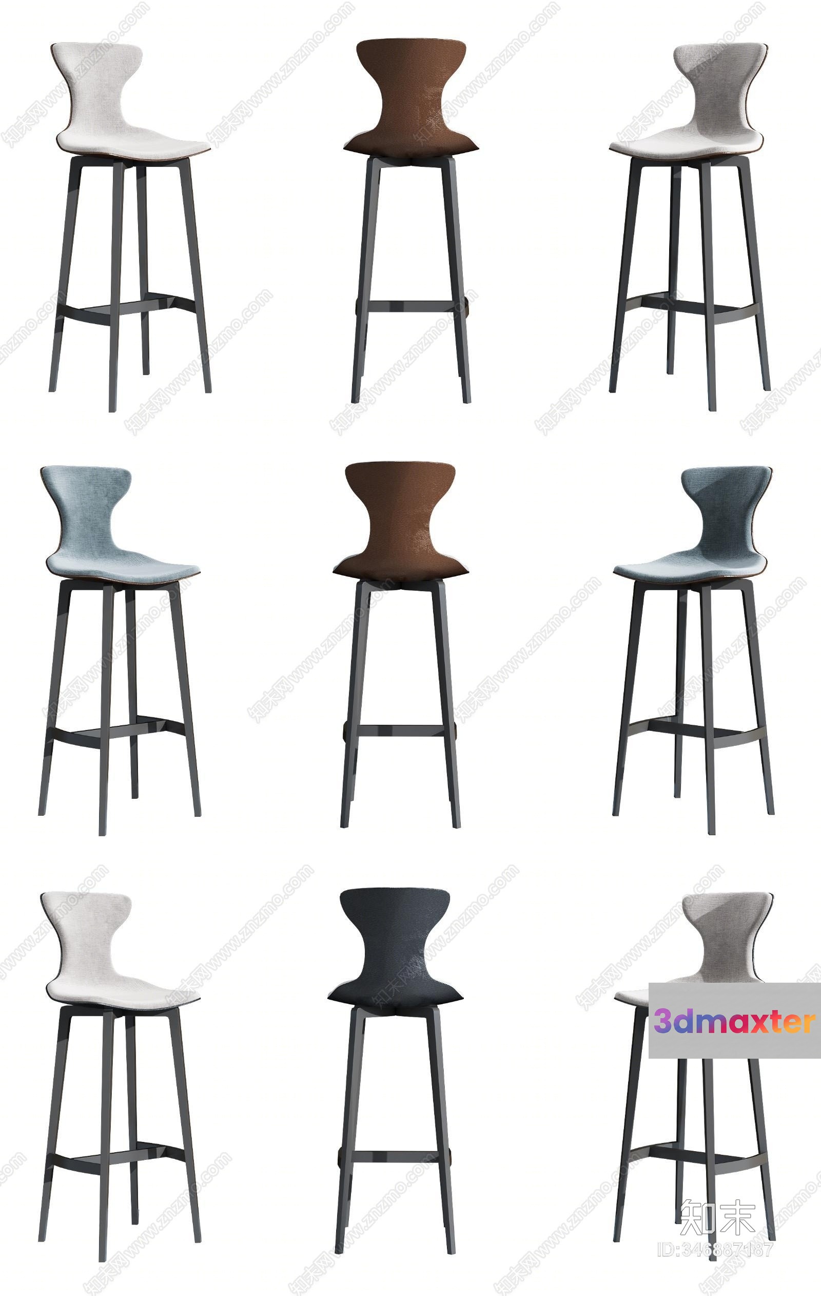 Modern Bar Stools 3D Model - 16106 - VRAY Render