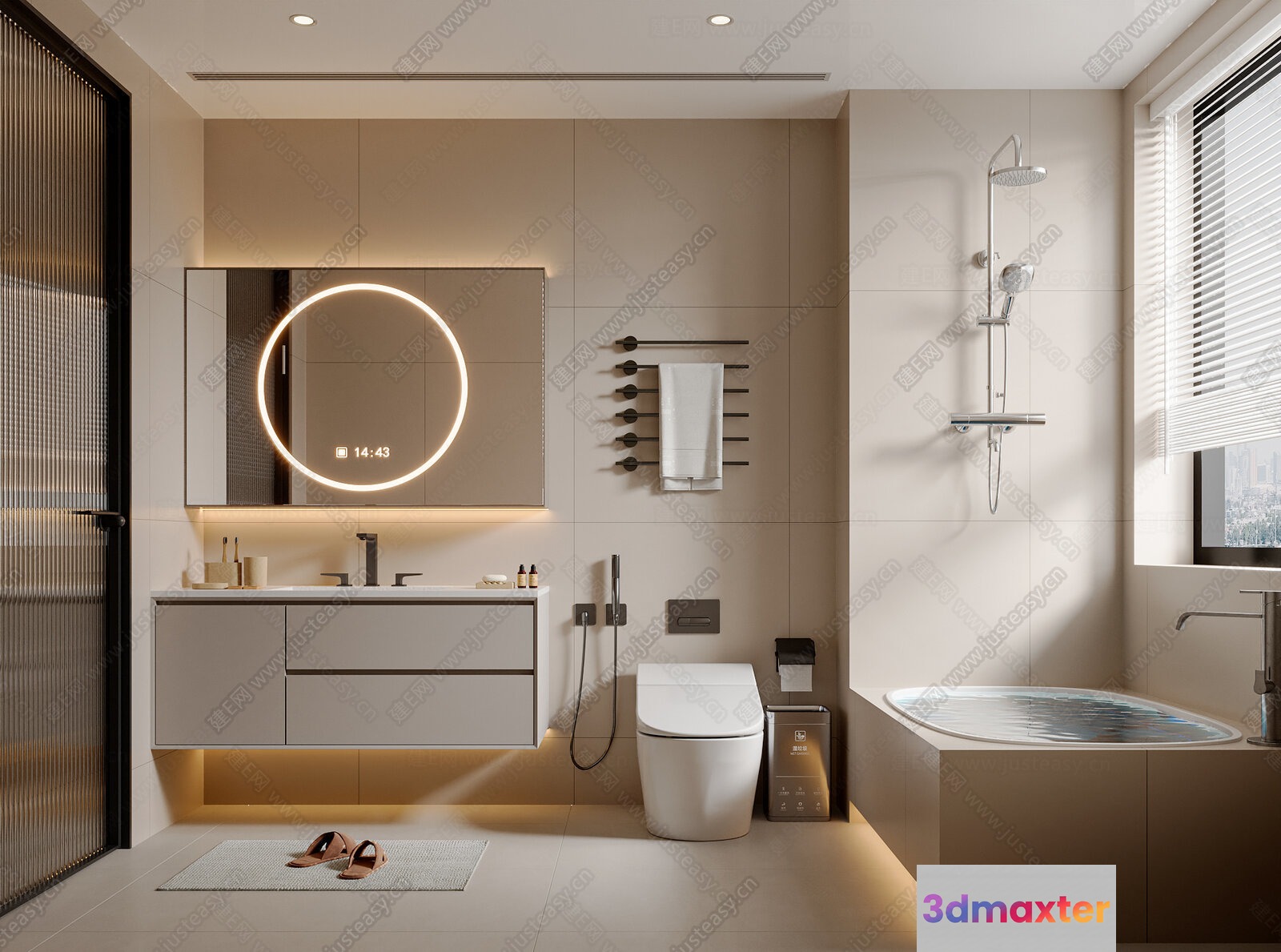Modern Bathroom 3D Model - 19513 - VRAY Render