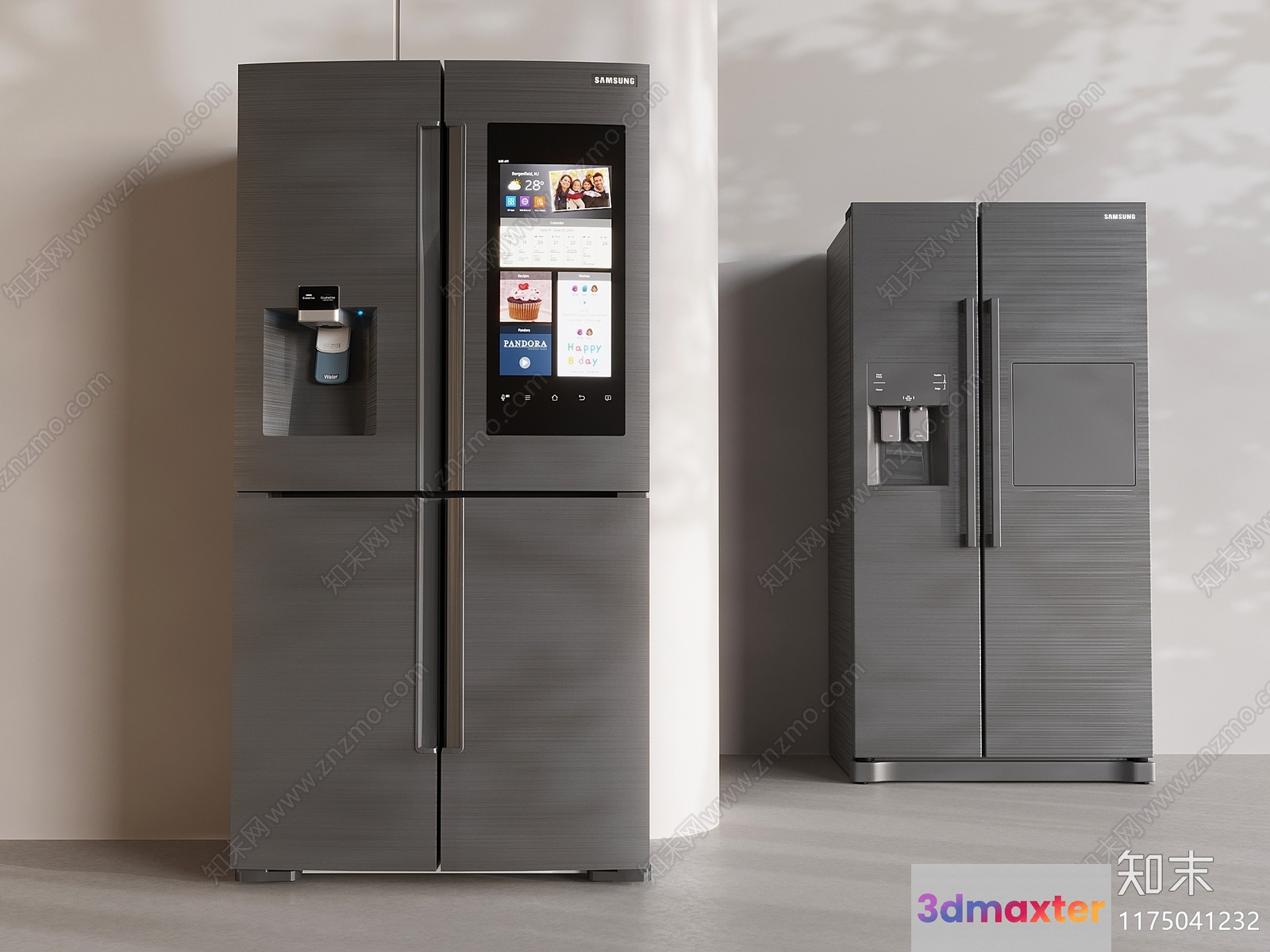 Modern Stainless Steel Refrigerator 3D Model - 5071 - VRAY Render