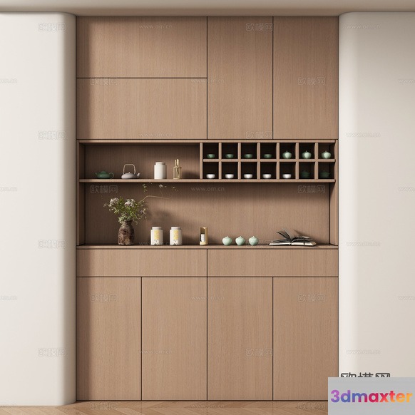 Modern Wooden Shelf 3D Model - 11120 - VRAY Render