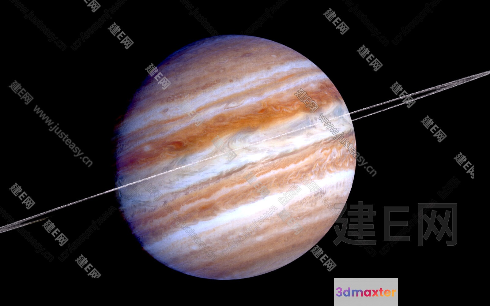 A Planet With A Ring System 3D Model - 17994 - VRAY Render