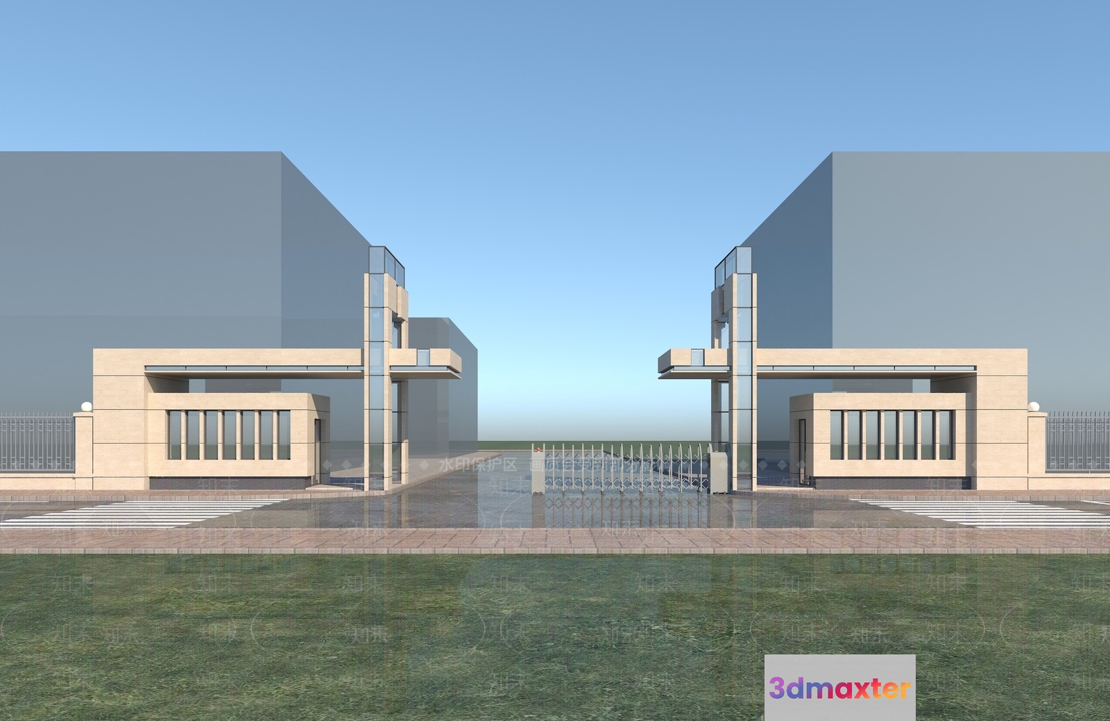 The Main Subject Is A Building With A Modern Design Characterized By Clean Lines 3D Model - 11229 - VRAY Render