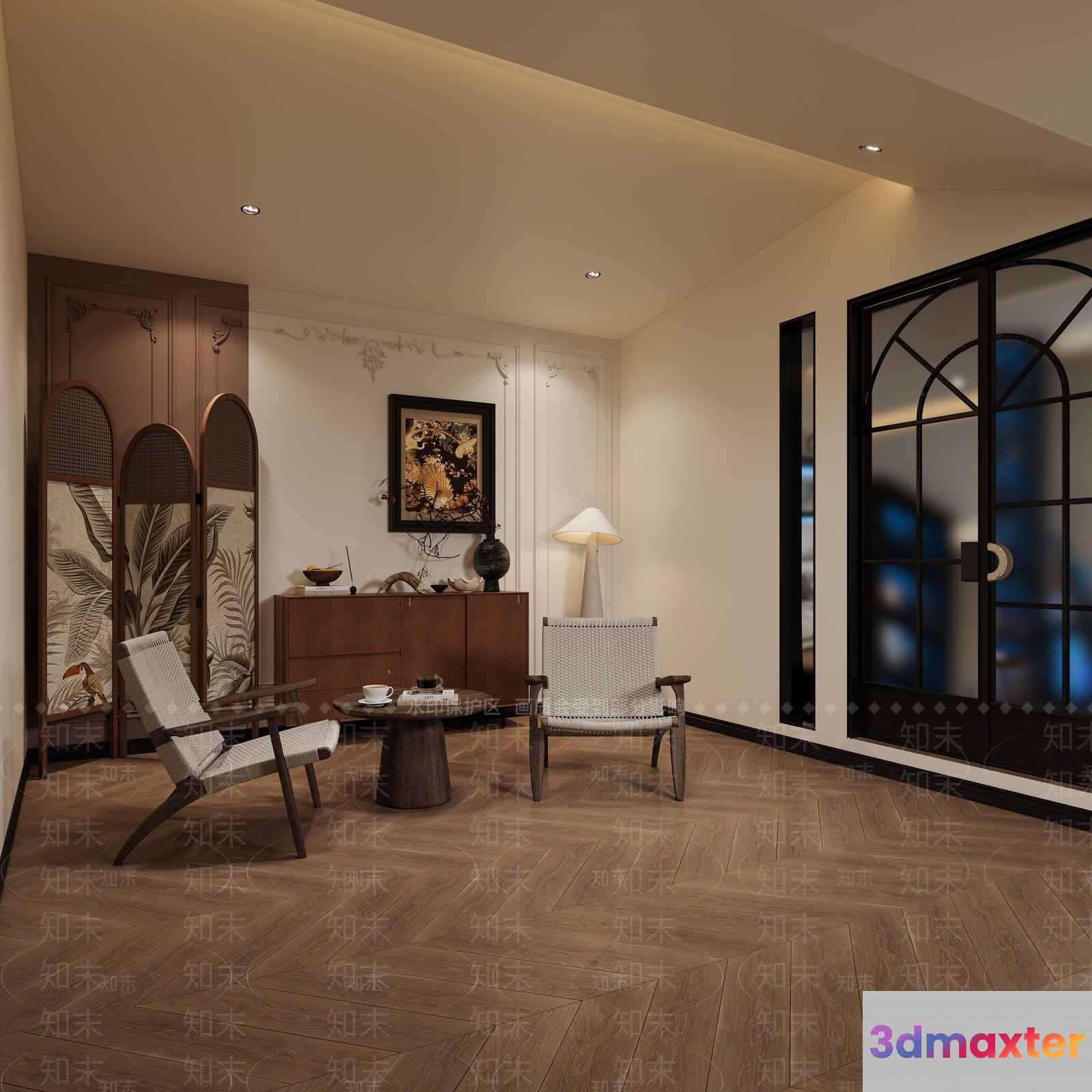 Modern Living Room 3D Model - 21130 - VRAY Render