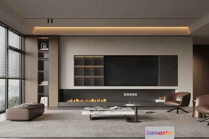 Modern Living Room 3D Model - 17882 - VRAY Render