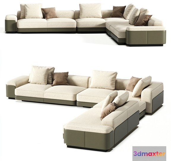 Modern Sectional Sofa 3D Model - 19353 - VRAY Render