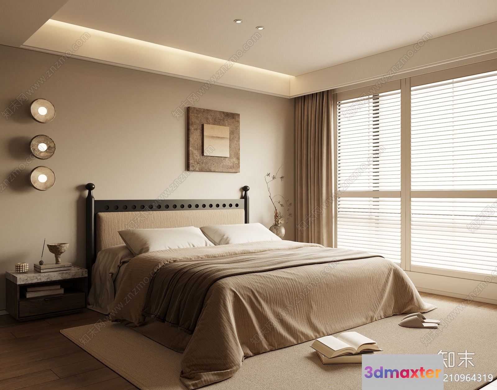 Cozy Bedroom 3D Model - 6902 - VRAY Render