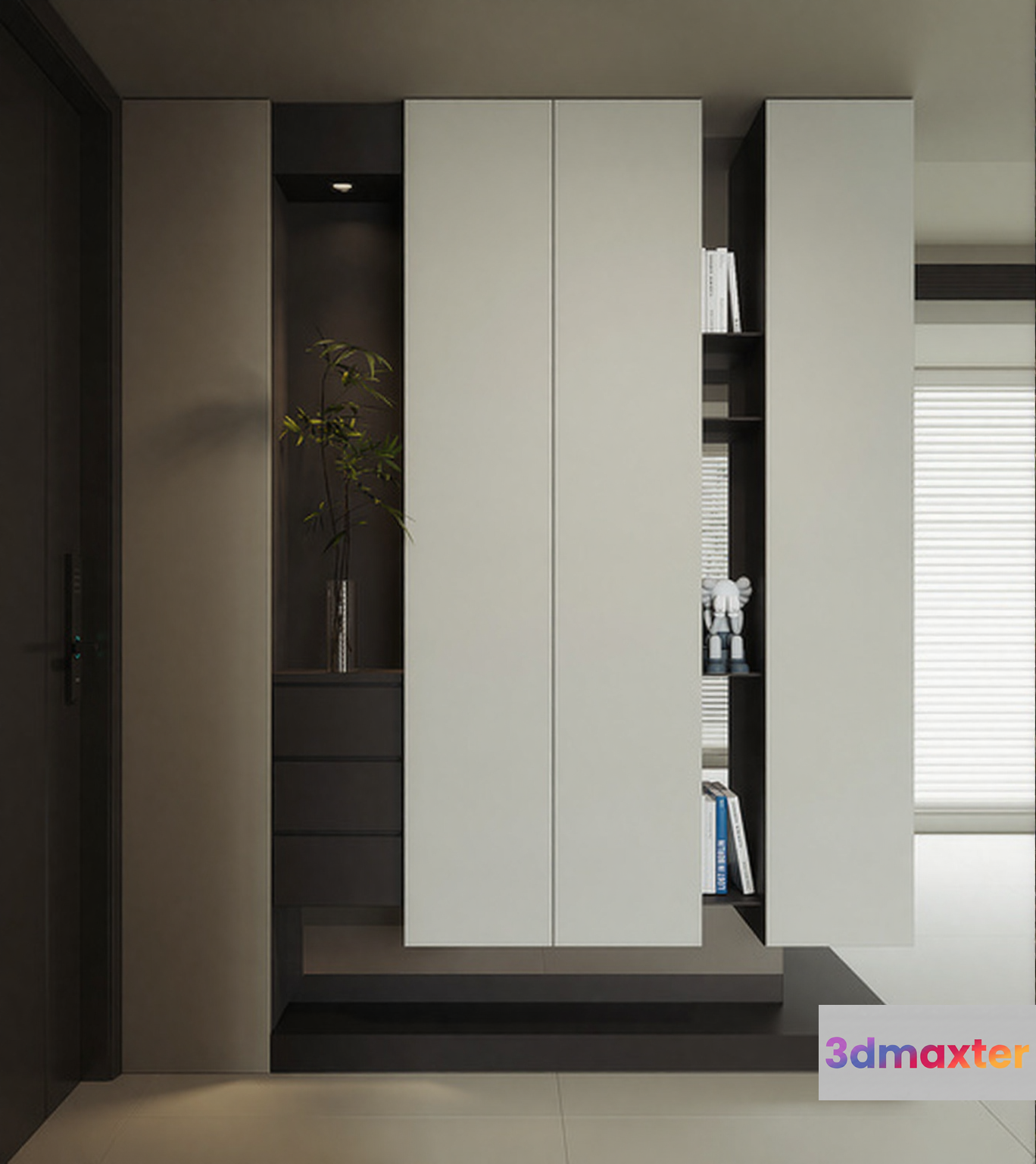 Modern White Wardrobe 3D Model - 4567 - VRAY Render