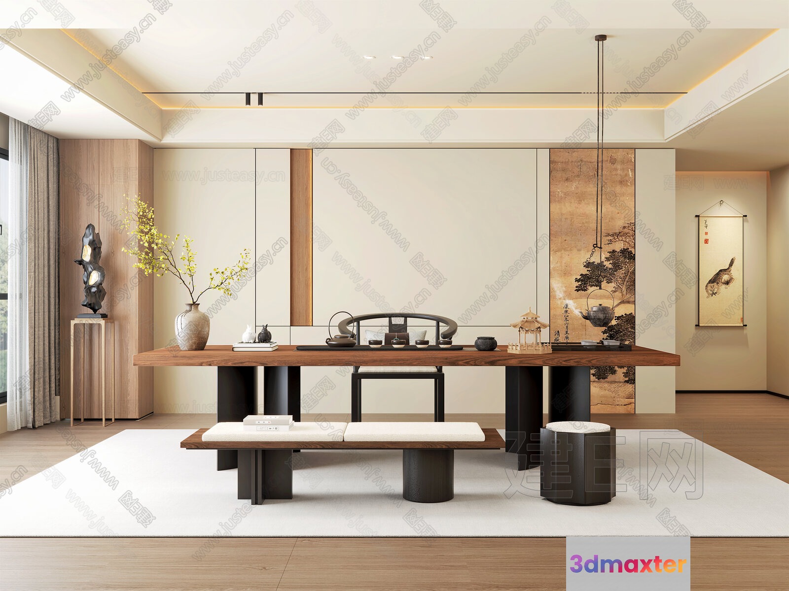 Modern Asian Dining Room 3D Model - 5737 - VRAY Render