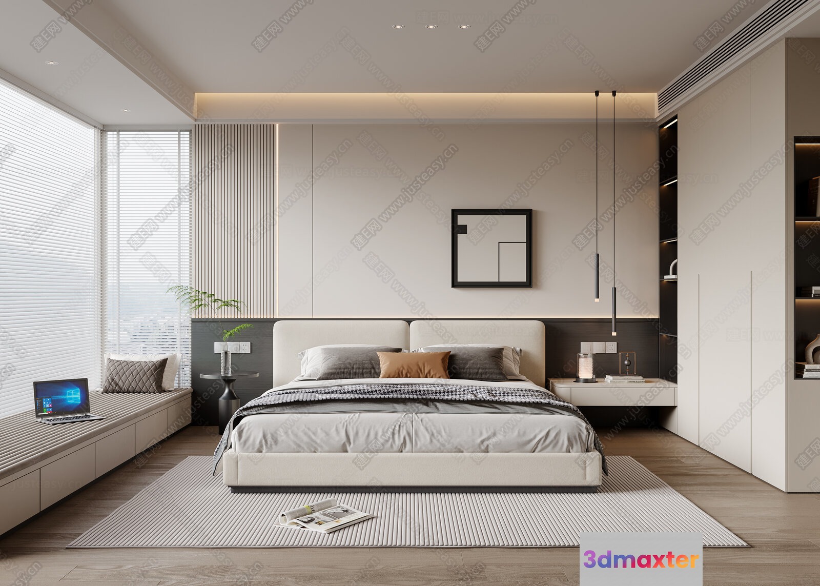 Modern Bedroom 3D Model - 2648 - VRAY Render