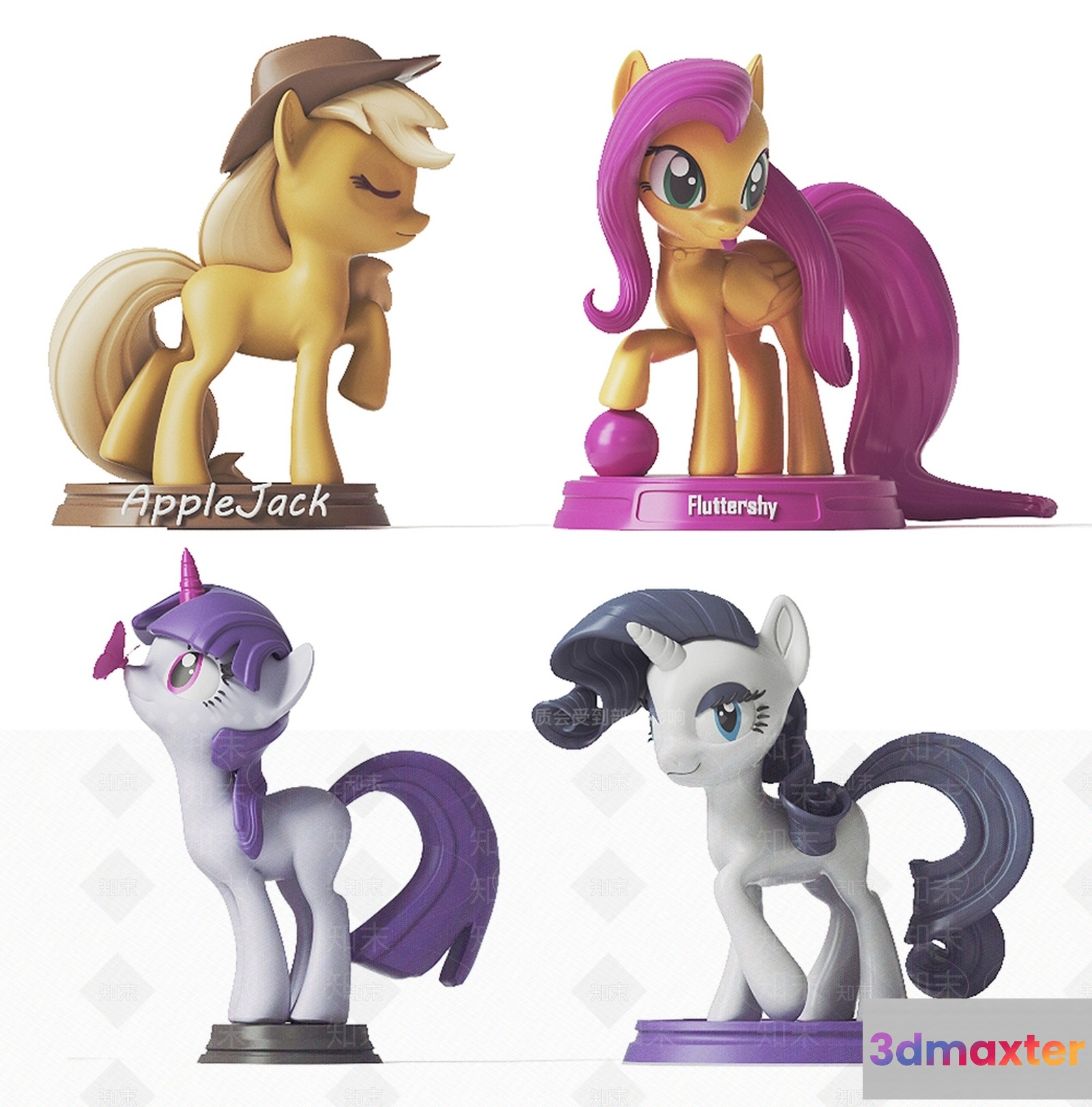 My Little Pony Figurines 3D Model - 4130 - VRAY Render