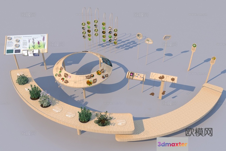 A 3D Rendering Of A Botanical Exhibit 3D Model - 13961 - VRAY Render