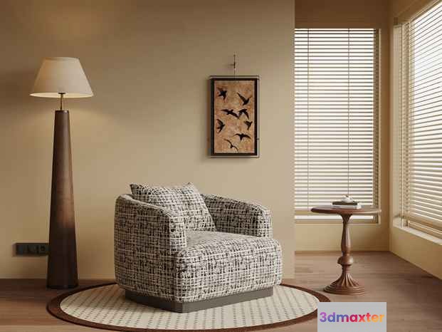 Modern Living Room 3D Model - 8495 - VRAY Render