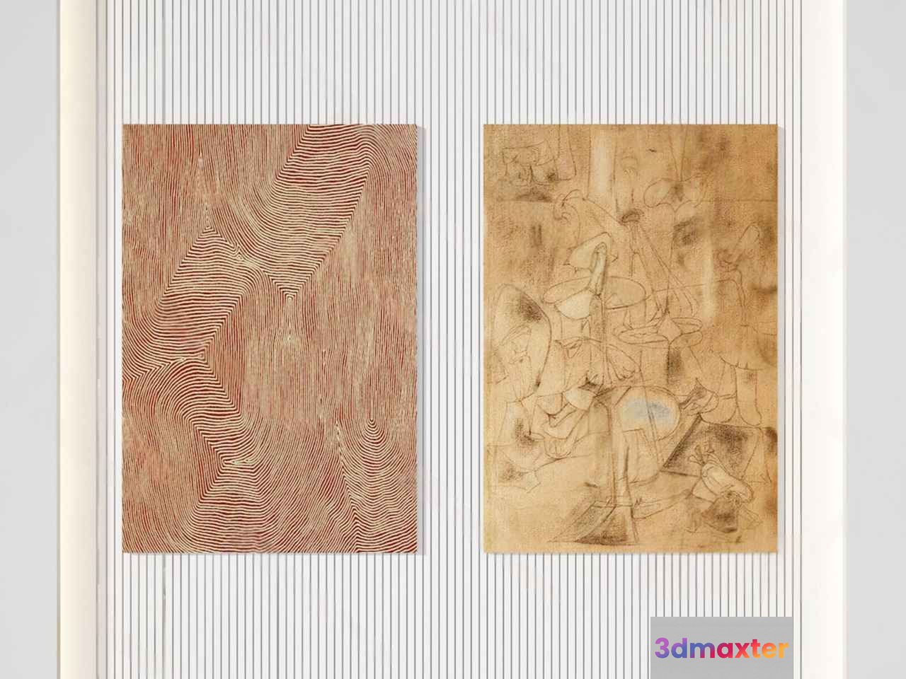 Two Abstract Art Pieces 3D Model - 347 - VRAY Render