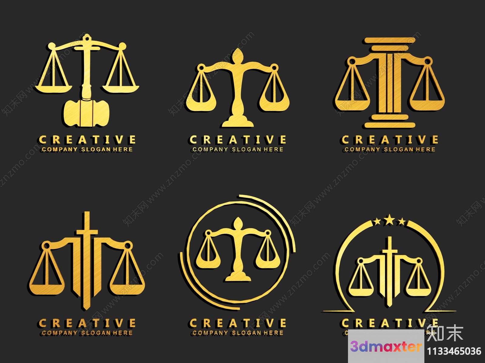 Gold Scales 3D Model - 2273 - VRAY Render