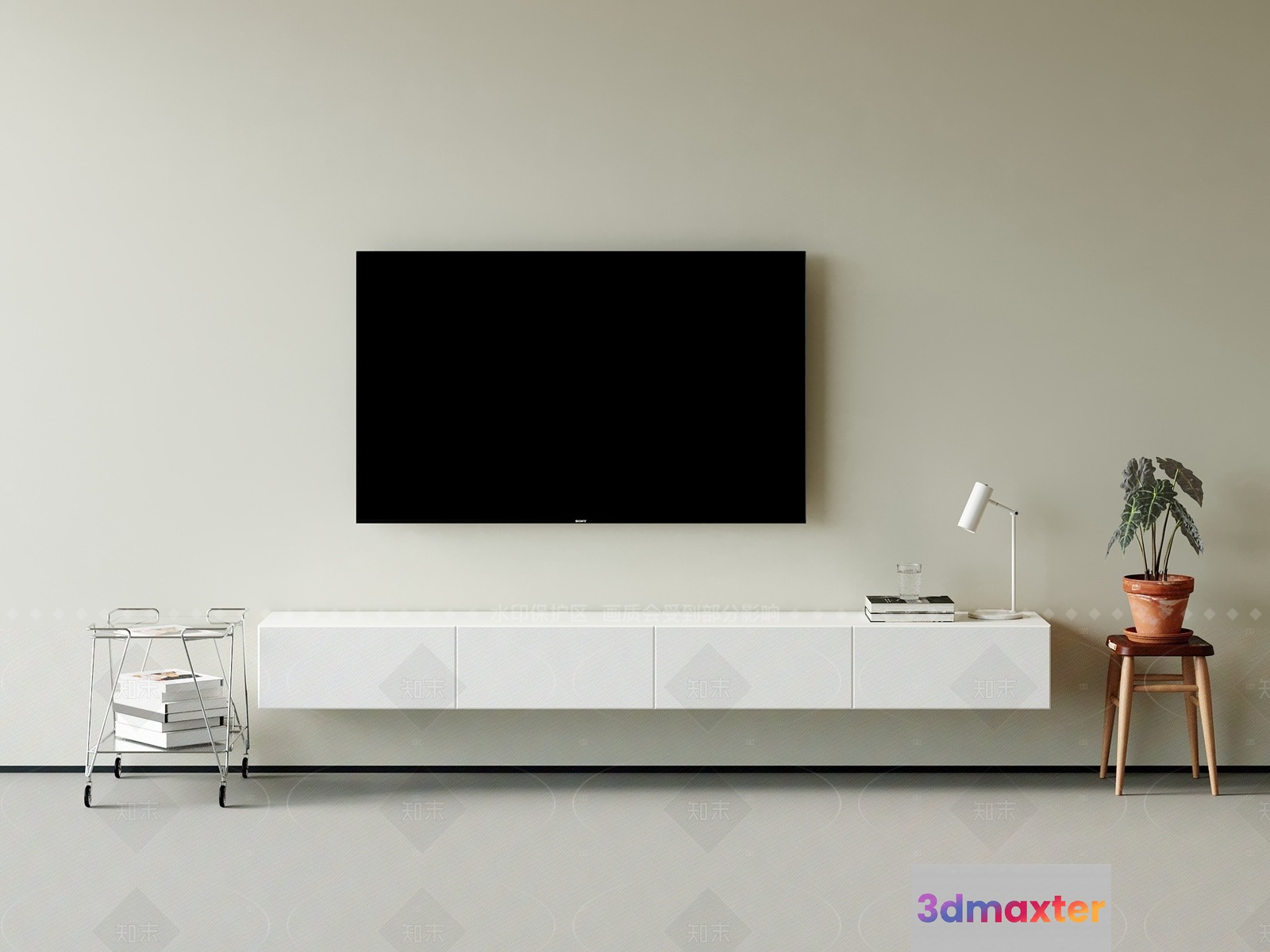 Modern Living Room 3D Model - 2121 - VRAY Render
