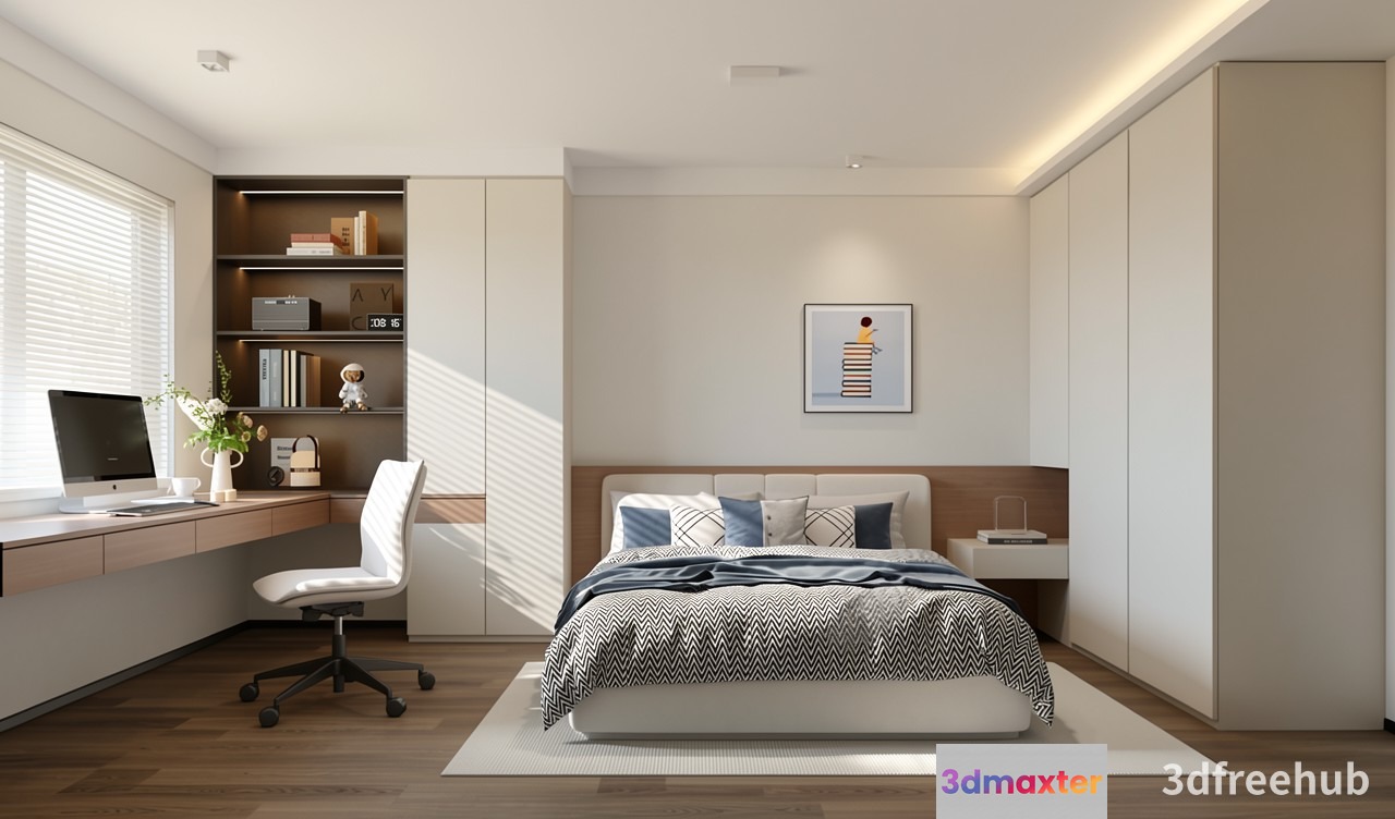 Cozy Bedroom 3D Model - 22959 - VRAY Render