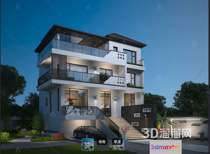 A Modern House 3D Model - 21300 - VRAY Render