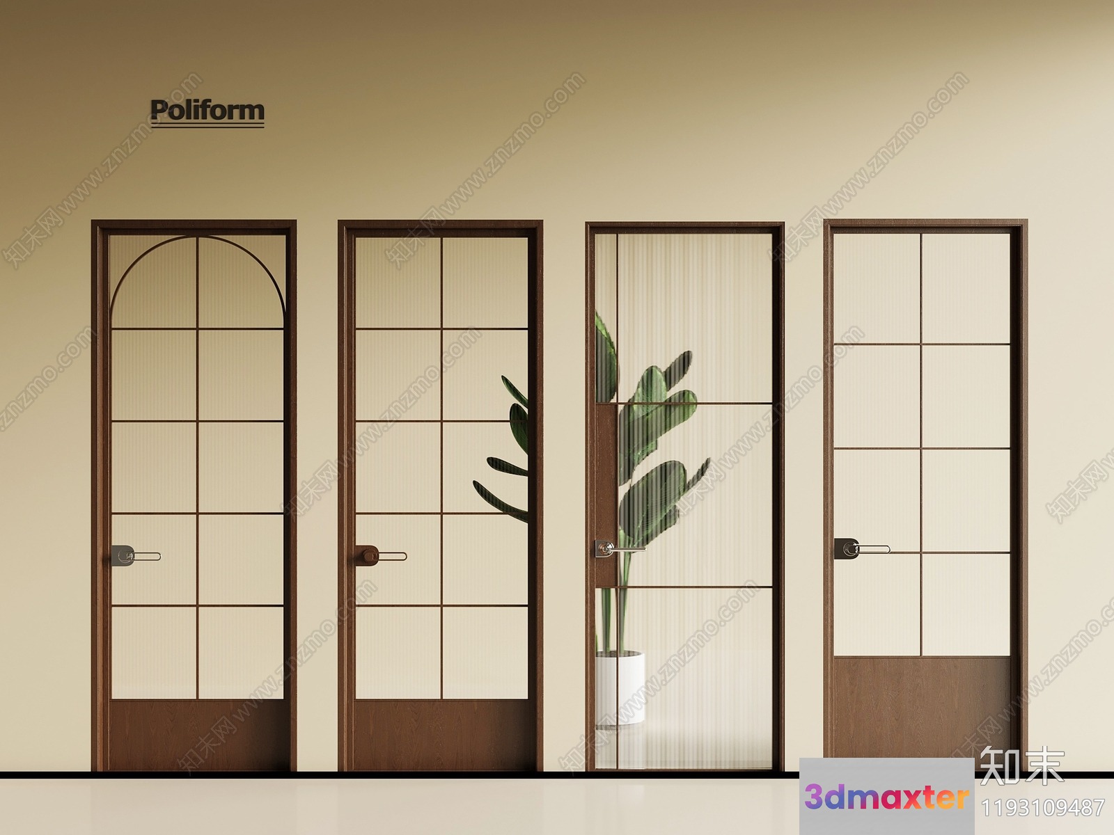 Modern Interior Doors 3D Model - 9235 - VRAY Render