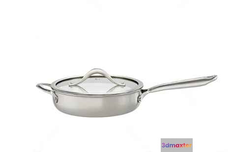 A Stainless Steel Pan 3D Model - 9928 - CORONA Render