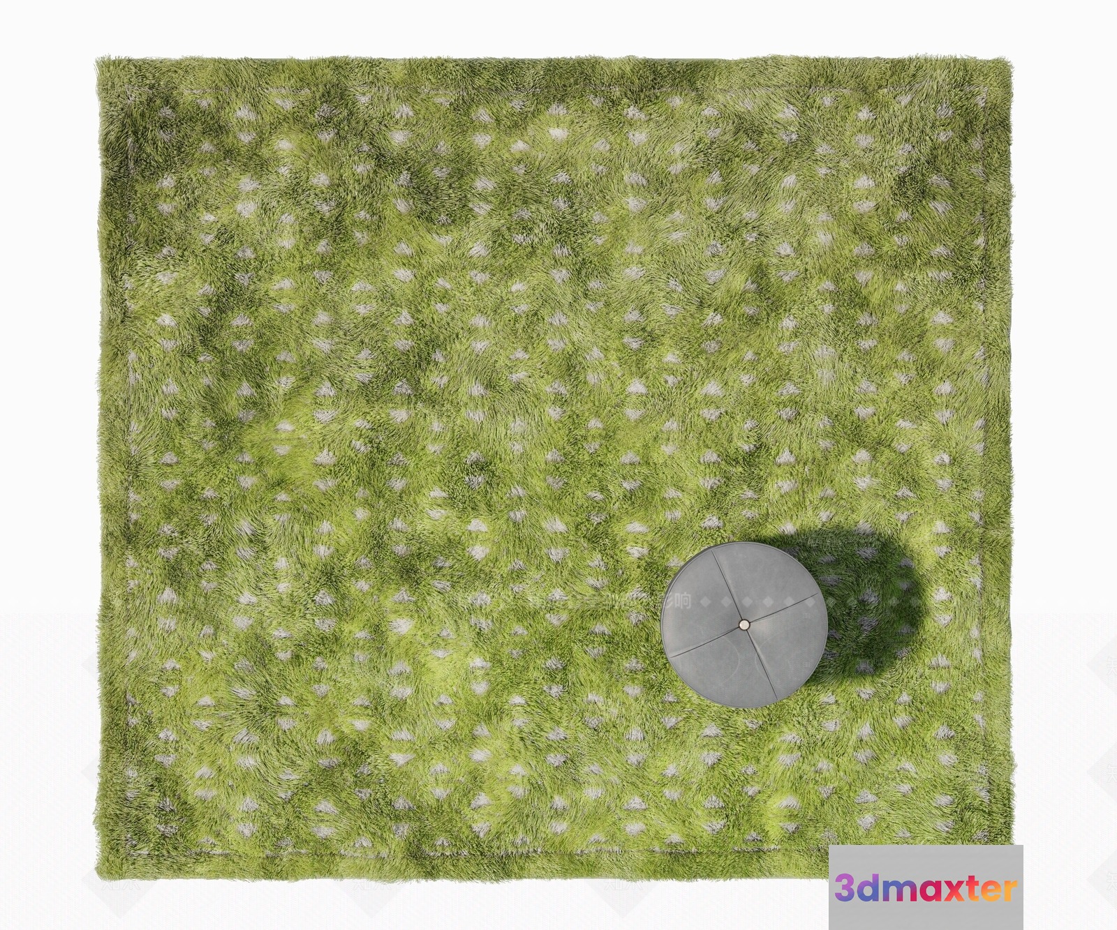 Grey Circular Table On Grass 3D Model - 4702 - VRAY Render