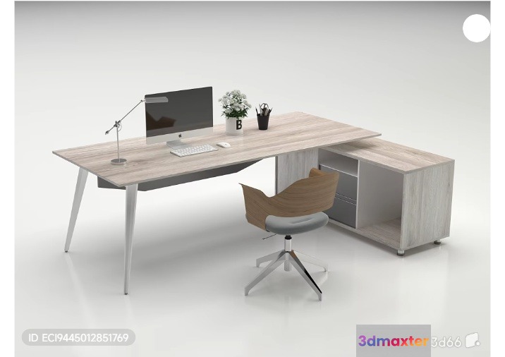 Modern Home Office 3D Model - 15590 - VRAY Render