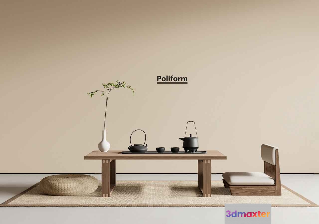 Minimalist Japanese Tea Room 3D Model - 7751 - VRAY Render