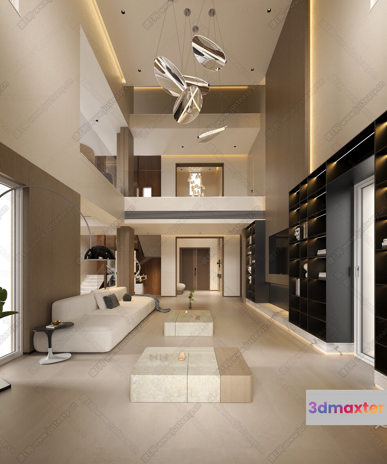 Modern Living Room 3D Model - 3721 - VRAY Render