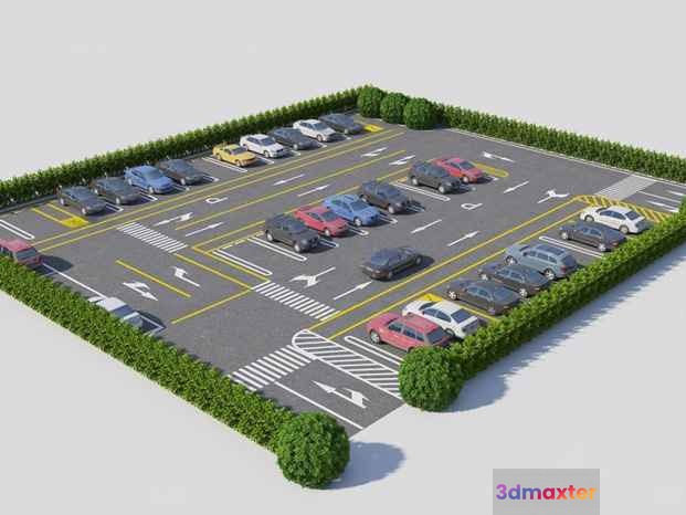 3D Parking Lot 3D Model - 12170 - VRAY Render