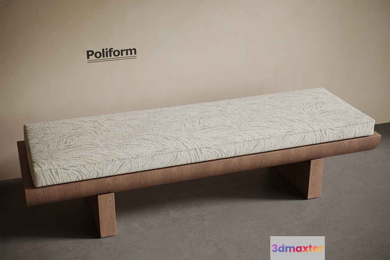 Modern Minimalist Bench 3D Model - 5099 - VRAY Render