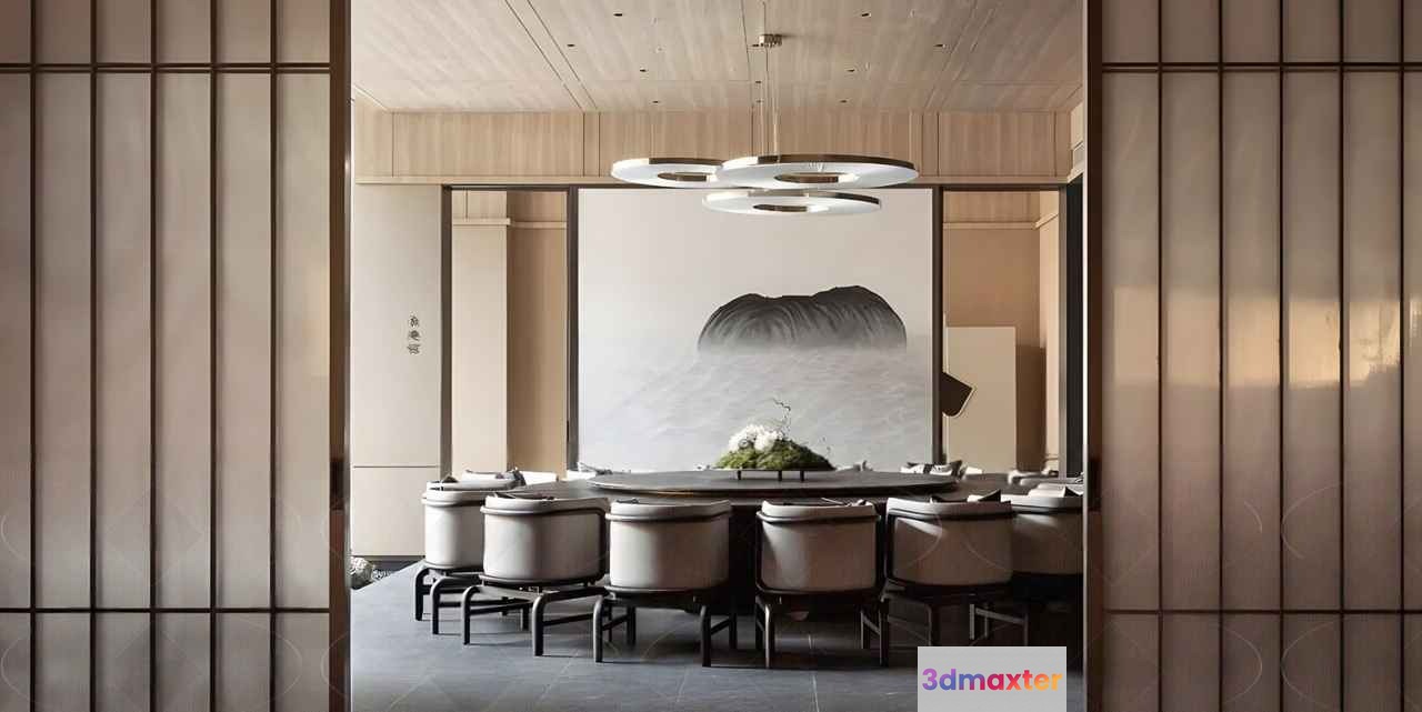 Modern Dining Room 3D Model - 21011 - VRAY Render