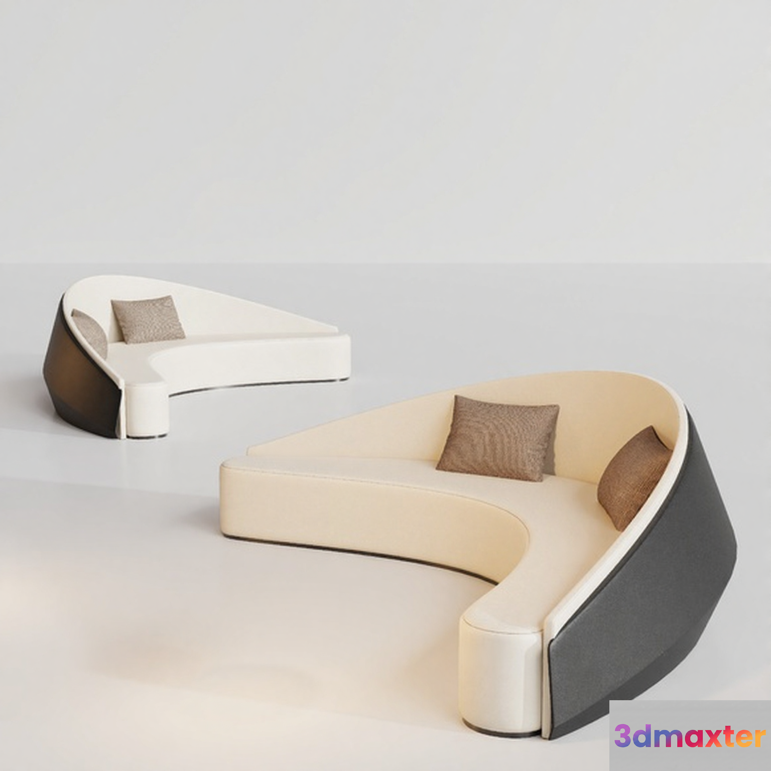 Modern Curved Sofa 3D Model - 1403 - CORONA Render