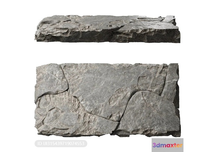 A Gray Stone 3D Model - 1587 - VRAY Render