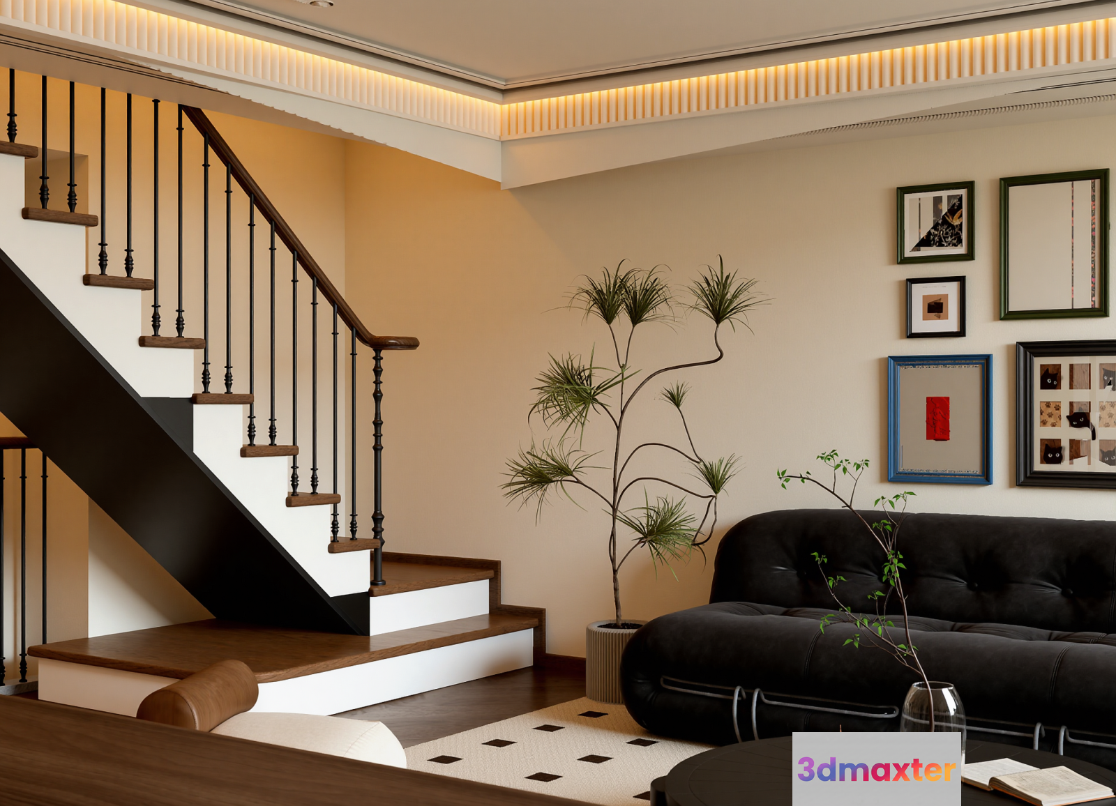 Modern Living Room 3D Model - 22090 - VRAY Render