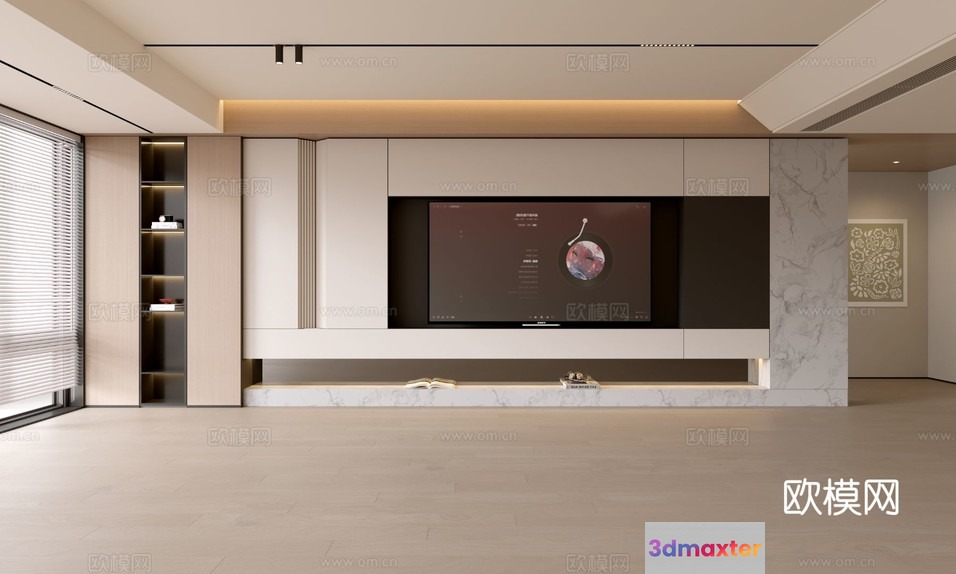 Modern Living Room 3D Model - 8270 - VRAY Render