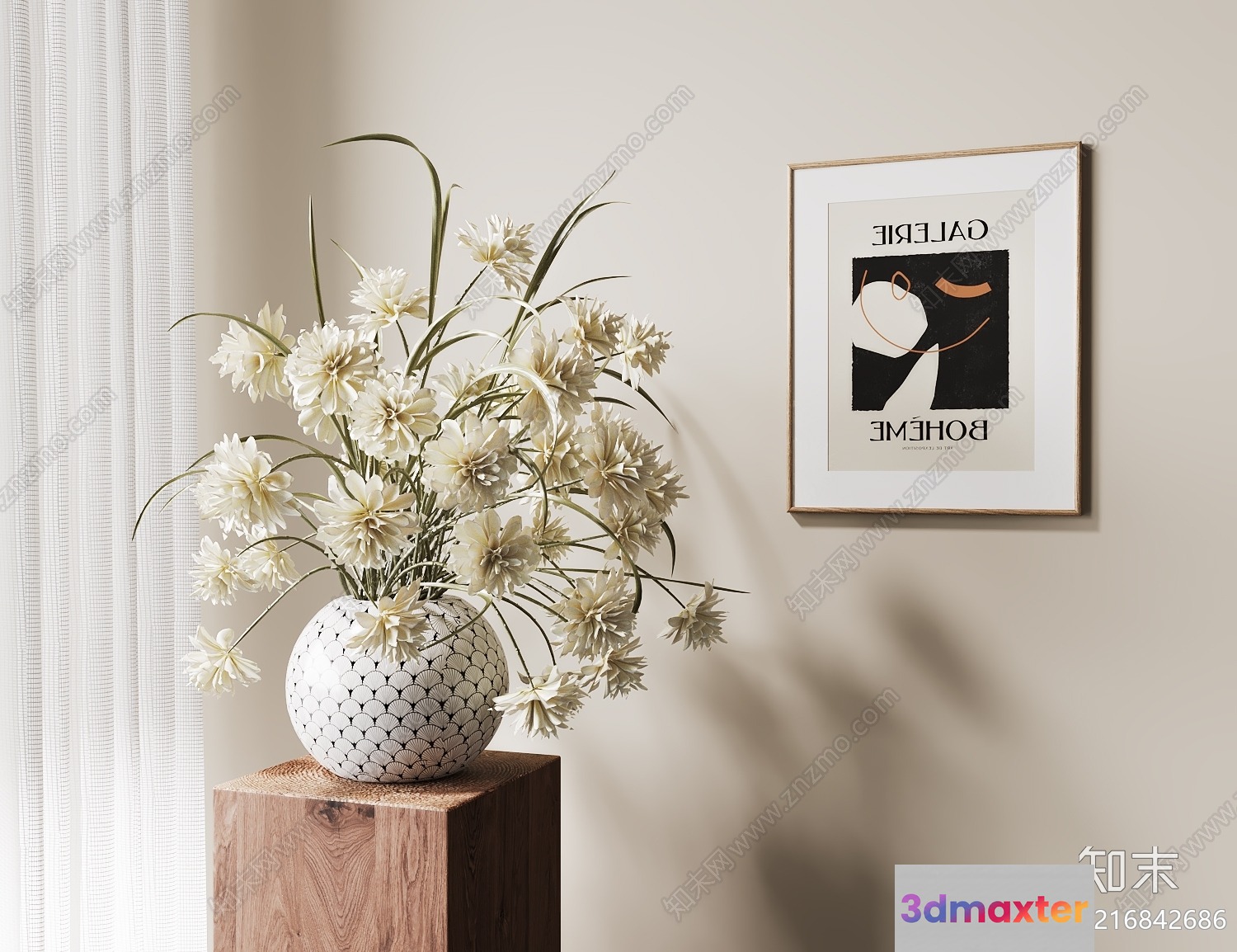 Neutral Decorated Room 3D Model - 15285 - VRAY Render