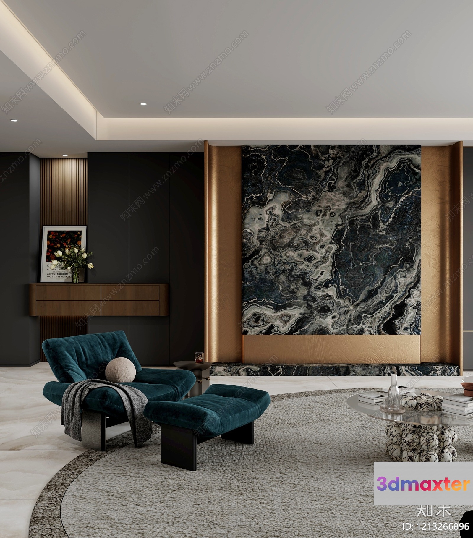 Modern Living Room 3D Model - 5061 - VRAY Render