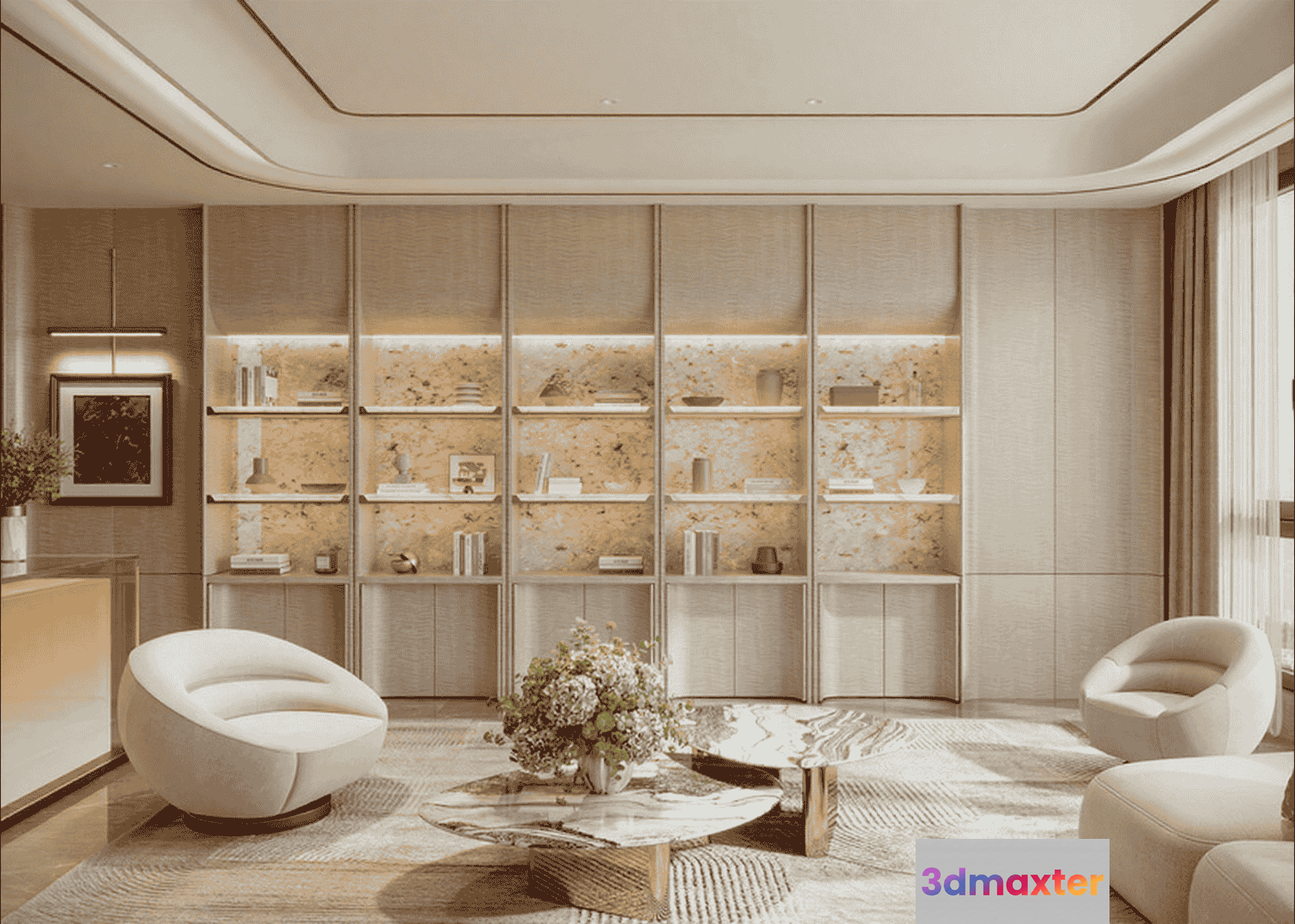 Modern Living Room 3D Model - 12325 - CORONA Render