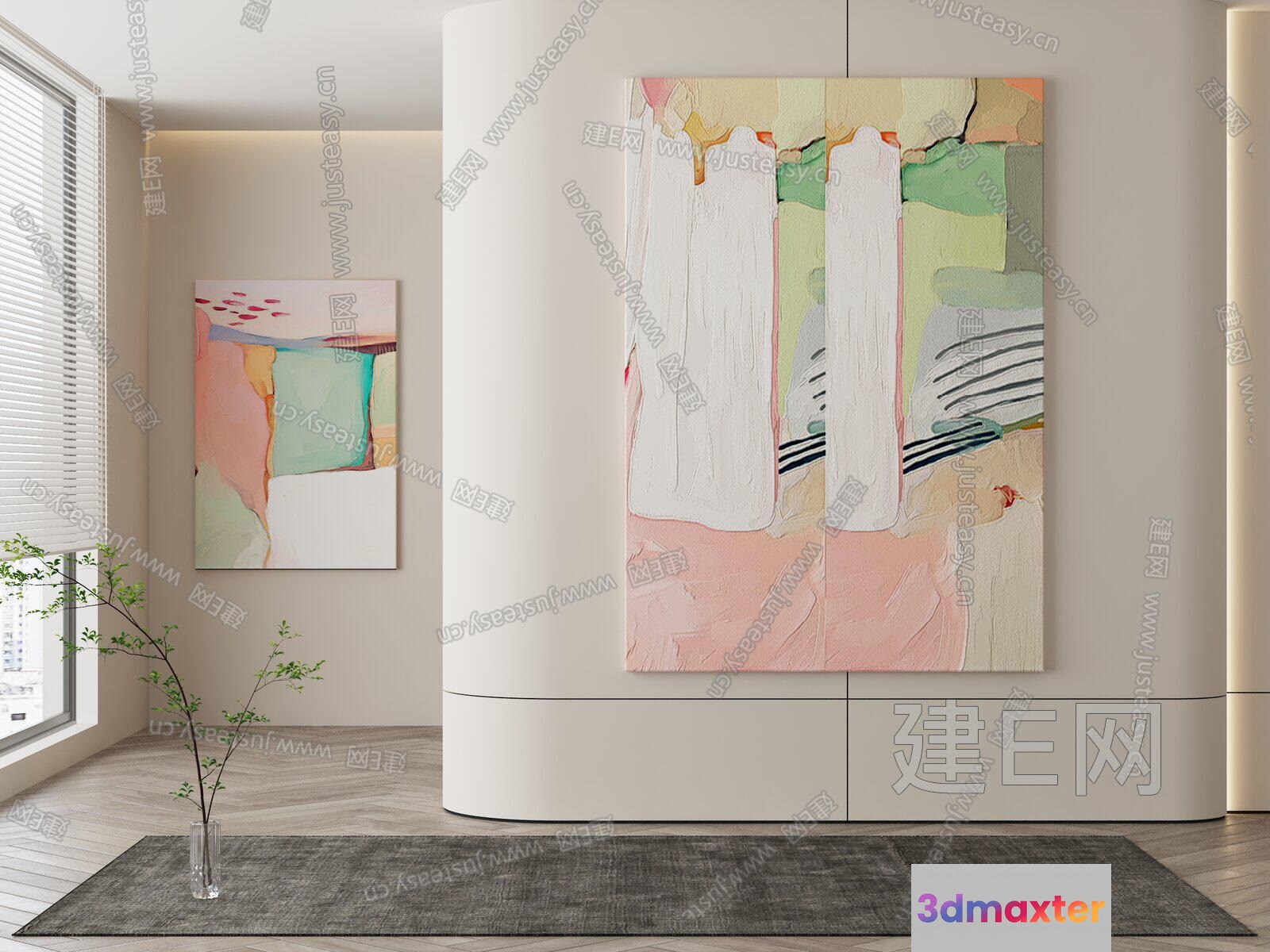 Modern Abstract Art 3D Model - 23431 - VRAY Render