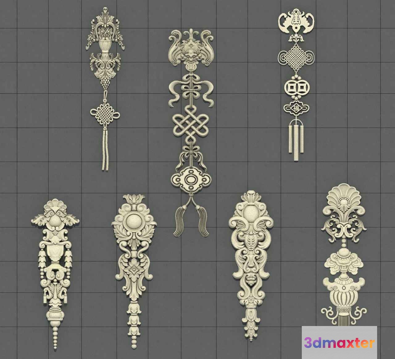 Decorative Wall Art 3D Model - 7539 - VRAY Render