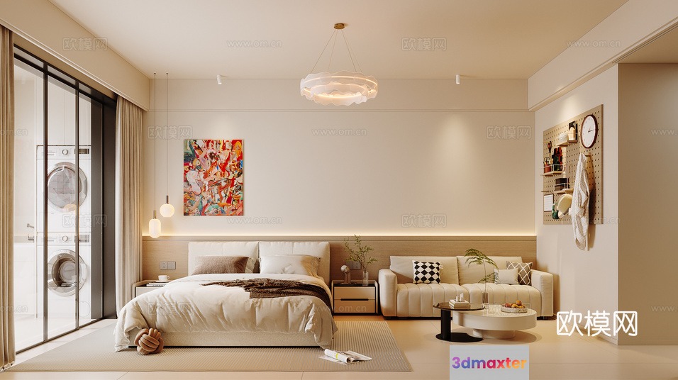 Cozy Bedroom 3D Model - 21333 - CORONA Render