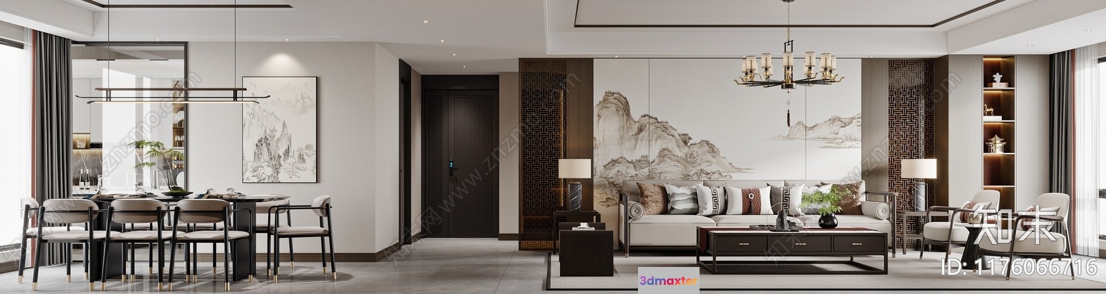 Modern Living Room 3D Model - 7651 - CORONA Render