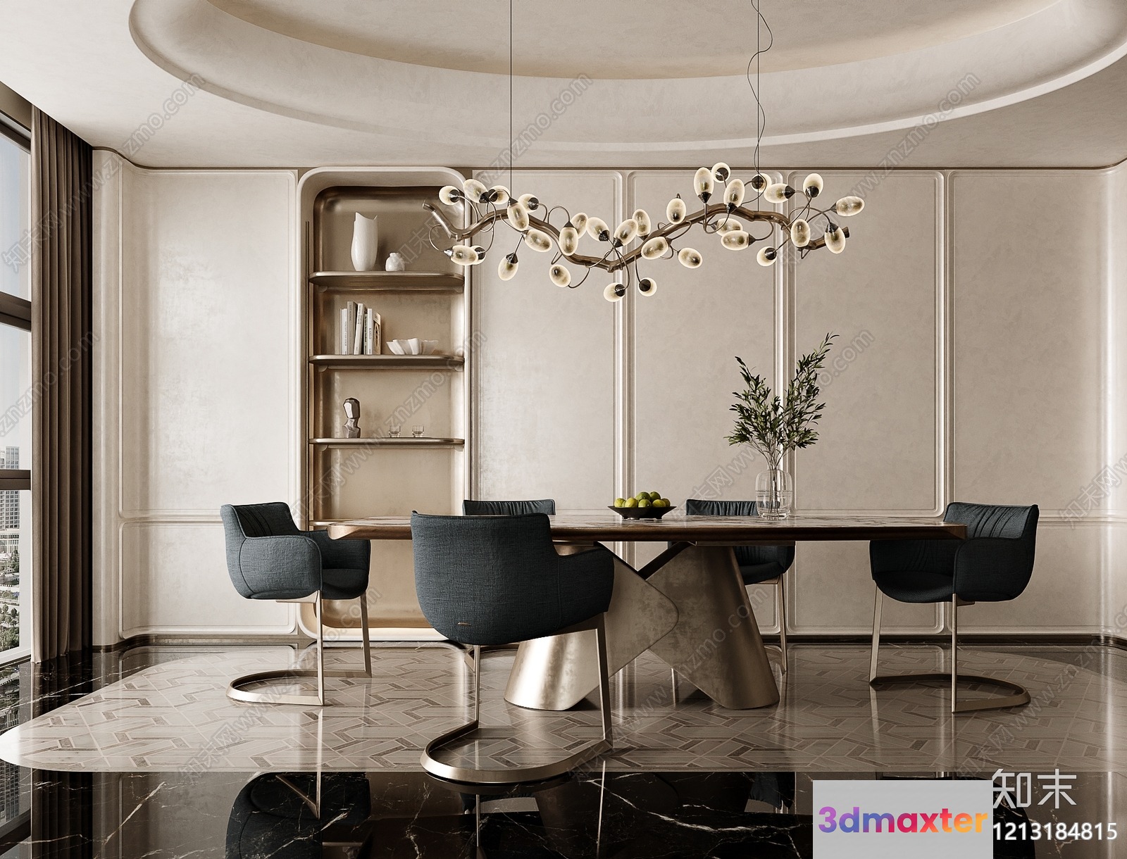 Modern Dining Room 3D Model - 5962 - VRAY Render