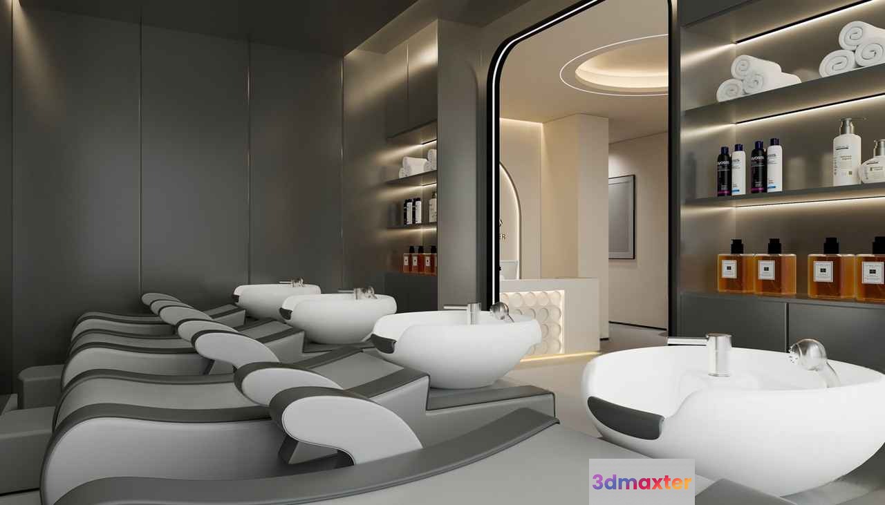 Modern Salon Chairs 3D Model - 772 - CORONA Render